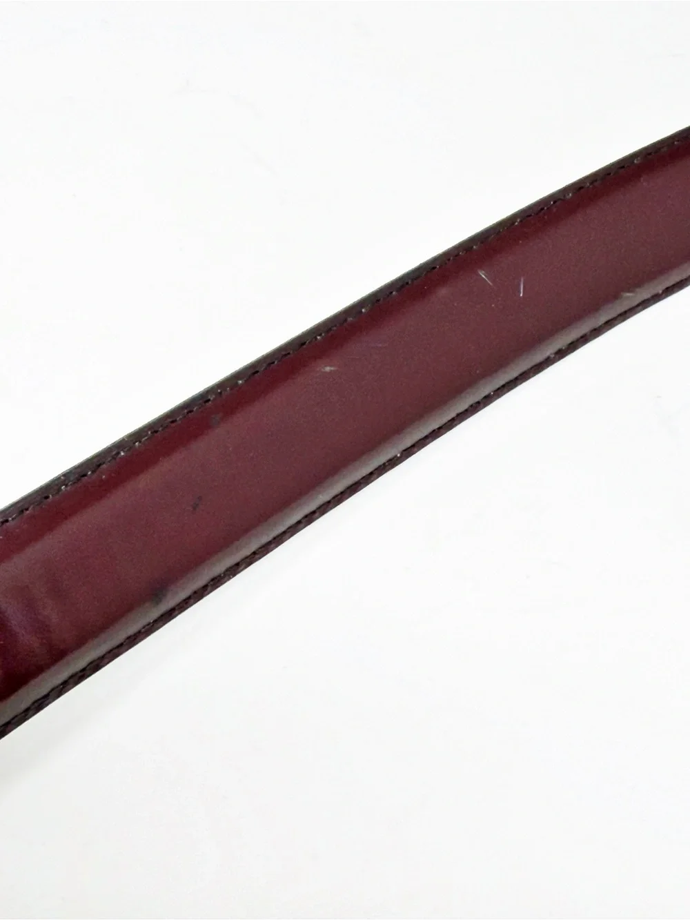 Coach Men's Deep Burgundy Leather Belt with Gold-Tone Buckle